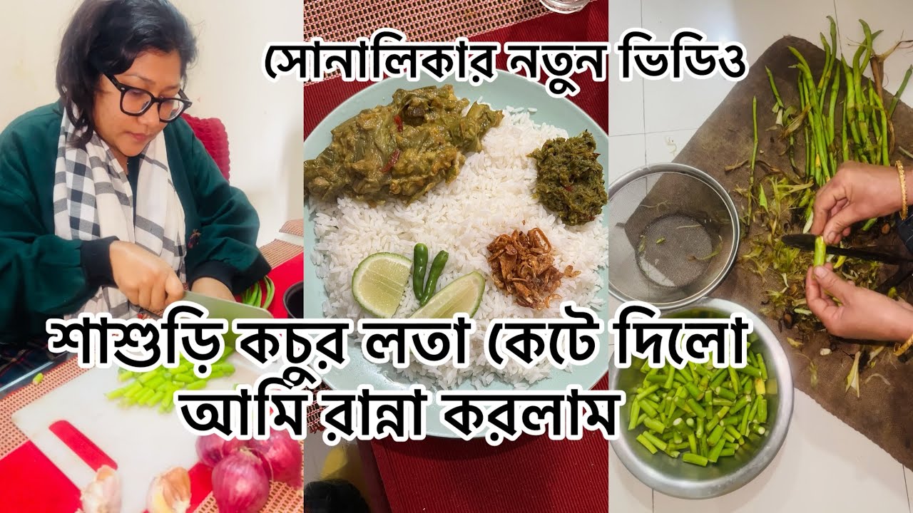 শাশুড়ির জন্য কচুর লতা রান্না করলাম/ সোনালিকার নতুন ভিডিও