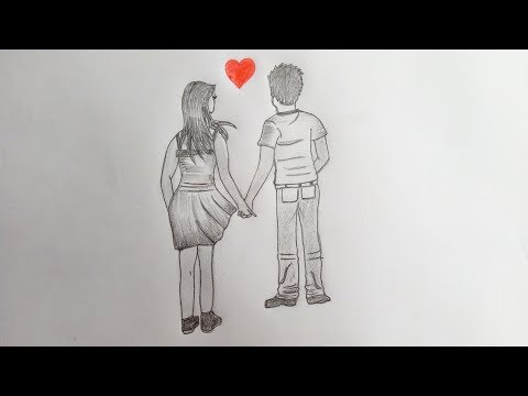 Boy And Girl Holding Hands Together Easy Drawing For Beginners Step By Step Youtube