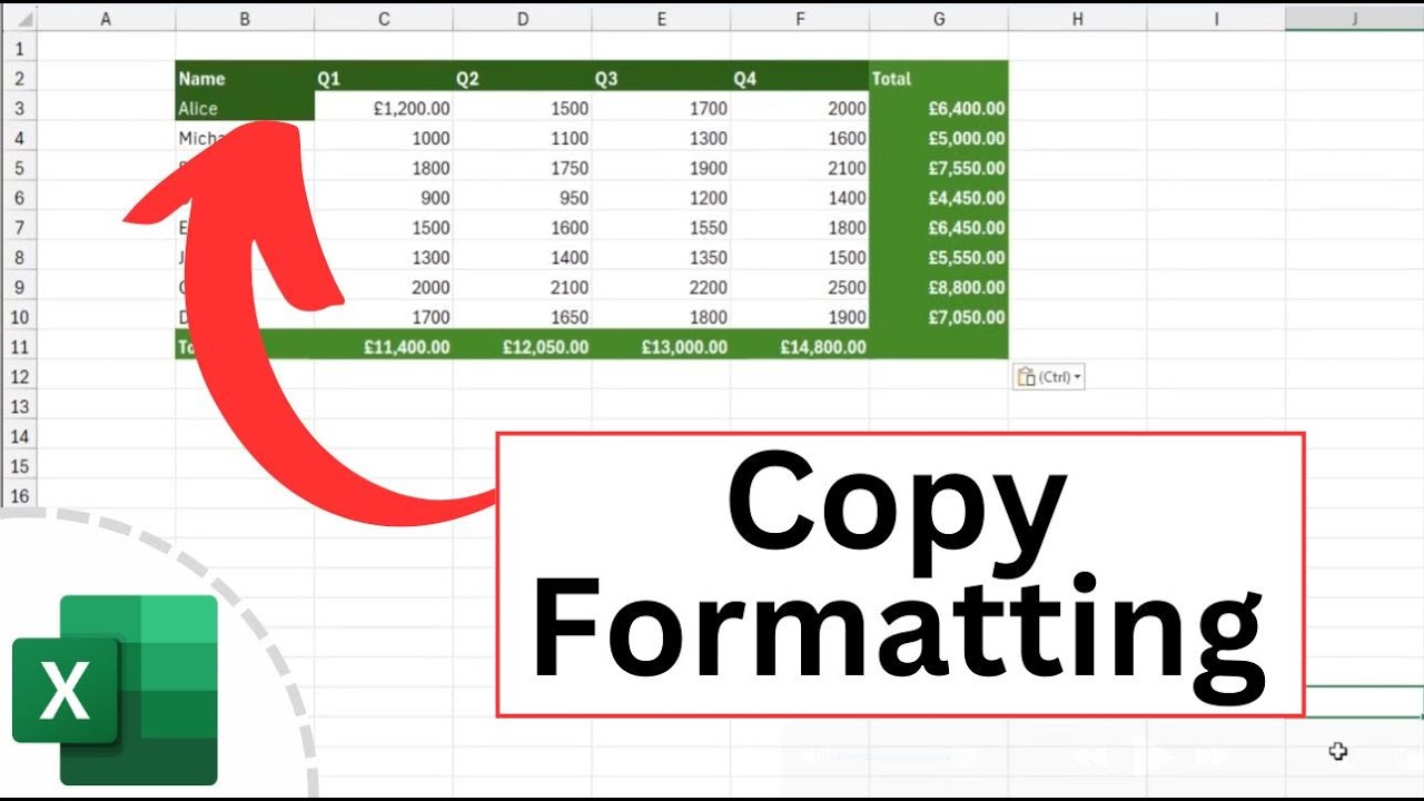 How to Copy Formatting in Excel (The Quickest Way) - YouTube