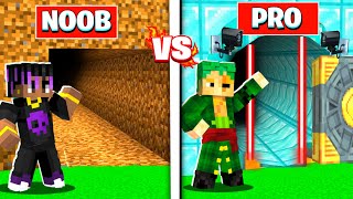 NOOB vs PRO: SAFEST SECURITY TUNNEL BUILD CHALLENGE - Minecraft