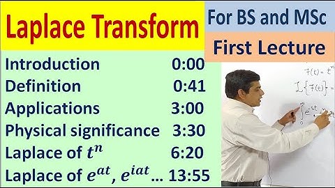 Laplace Transform lecture 1: (For BS & MSC)