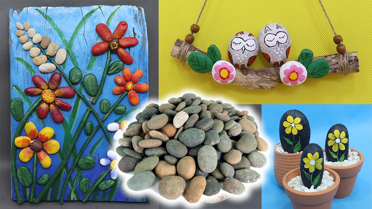 7 Stone craft ideas  Home decorating ideas handmade with stones 