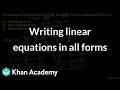 Writing linear equations in all forms | Grade 11 | Math | NCERT | Khan Academy (IN accent)