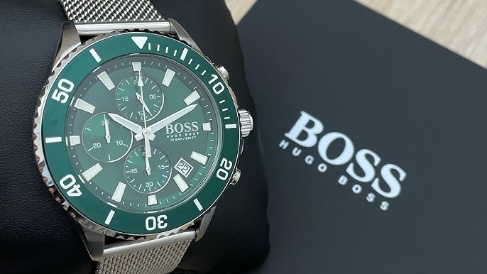 Hugo Boss Pioneer Green Dial Stainless Steel Men's Watch 1513868 #shorts 