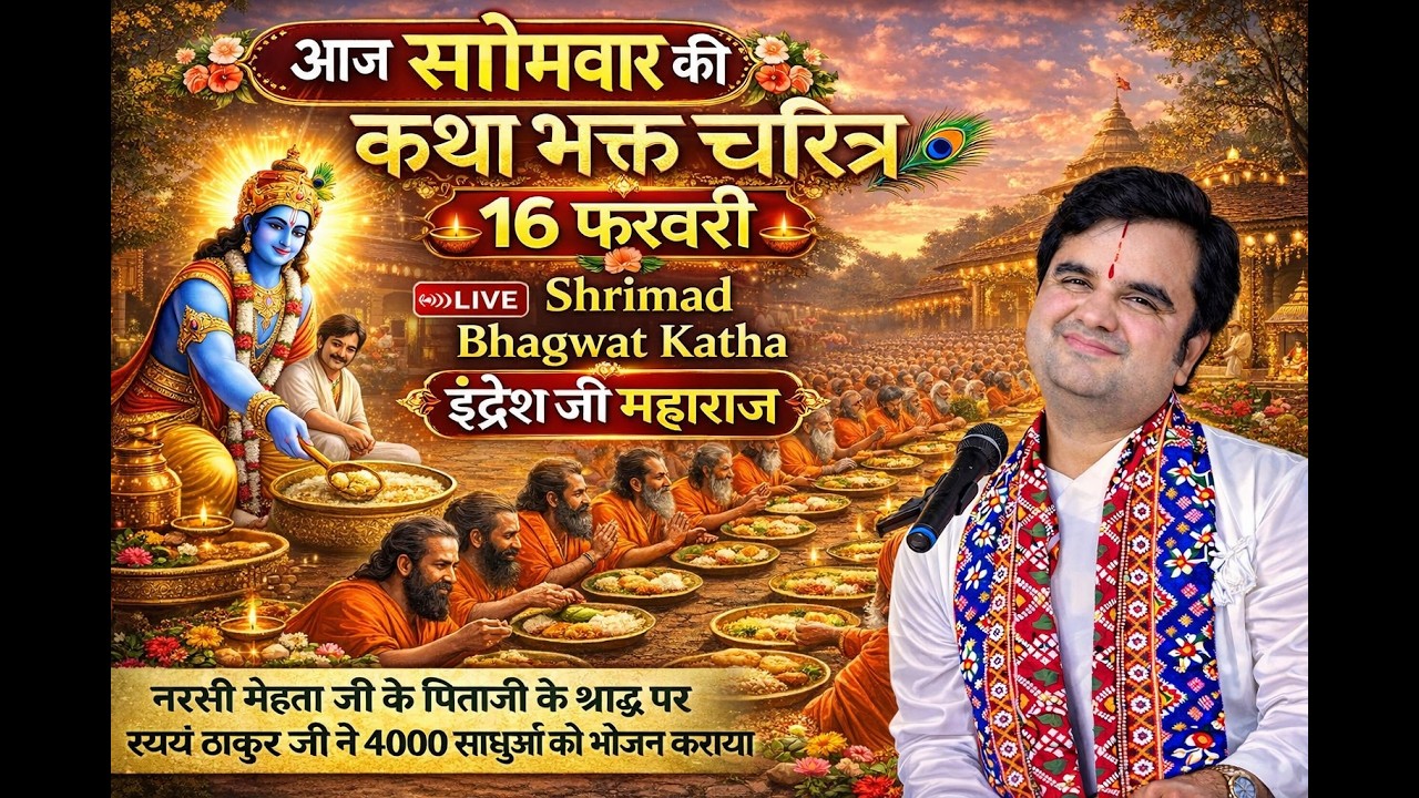 Day 16 | Shrimand Bhagwat Katha Live |इंद्रेश जी महाराज भागवत कथा | आज की भागवत कथा|