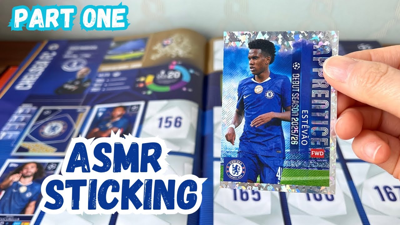 Sticking 2026 UEFA Champions League stickers to relax| ASMR football UCL sticking Part one