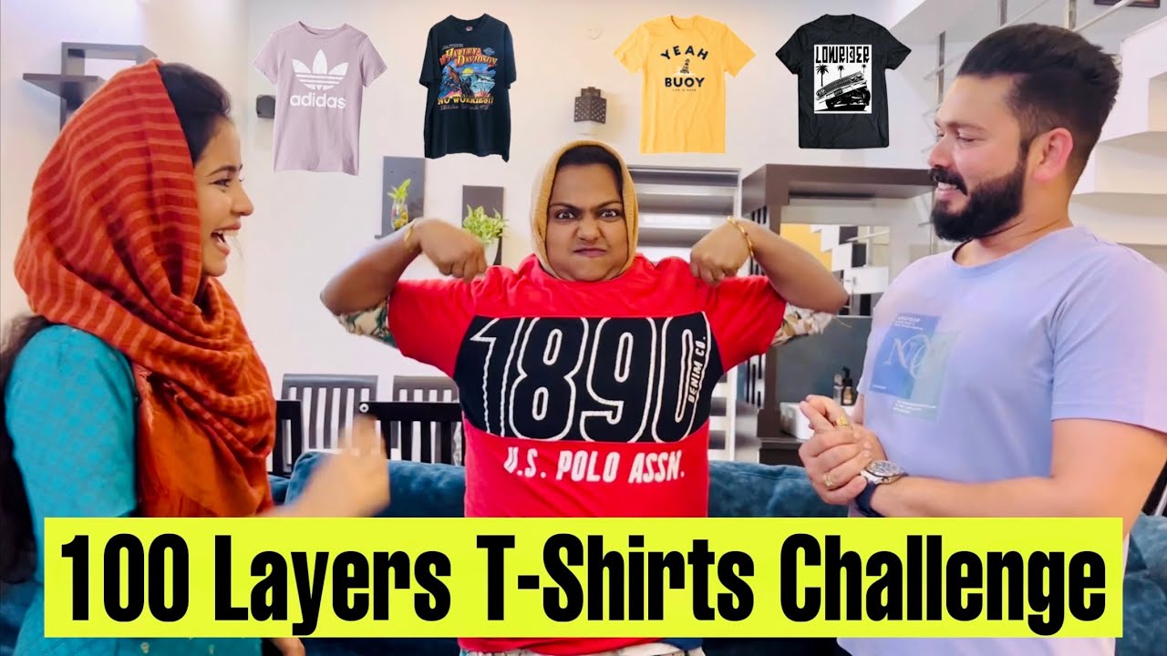 100 Layers Tshirt Challenge 🤣 | Mashura | Basheer Bashi | Suhana