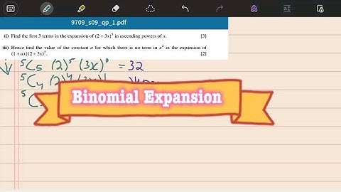 (M/J2009 /P1) A level Math Binomial Expansion