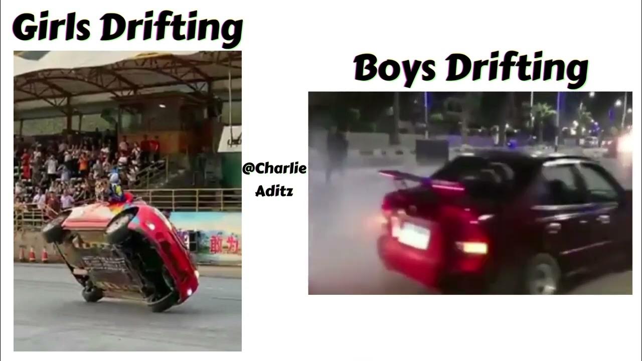 Girls Drifting Vs Boys Drifting !! Memes #viralmemes #mem 