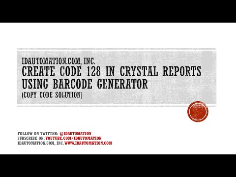 How to Create a Code 128 Barcode in Crystal Reports using the Native Generator