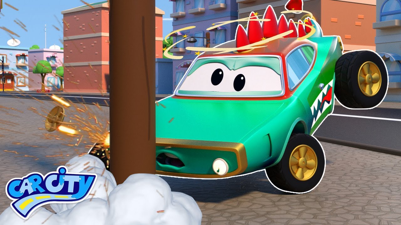 Crocodile Car has an ACCIDENT Car Repair Trucks for Children Tom