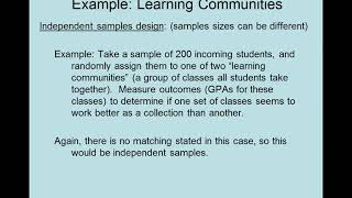 Independent vs. Dependent Samples