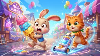 Milo Cat &amp; The Giant Ice Cream Disaster! 🍦 Magic Market Song for Kids