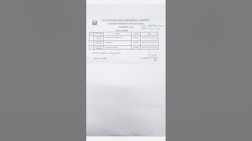 CCS University Exam Schedule BFA 3rd Year Back Paper Dec 2023 | #ccs #ccsuniversity #youtubeshorts