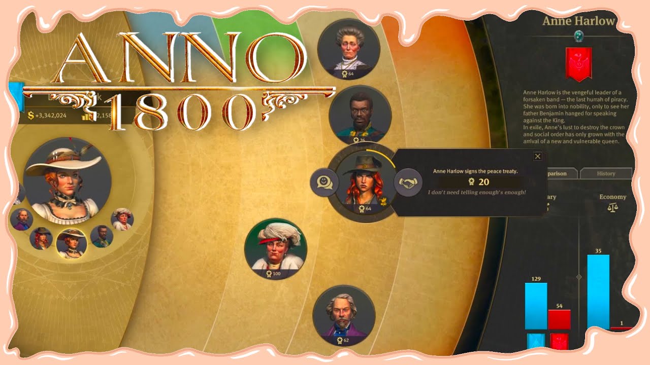 🍑 Peace with Anne Harlow 🏴‍☠️🤝/ Anno 1800 (ALL DLC)