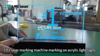 Spilit CO2 laser marking machine marking acrylic light signs.