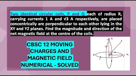 Two identical circular coils, P and Q each of radius R, carrying currents 1 A and √3 A respectively