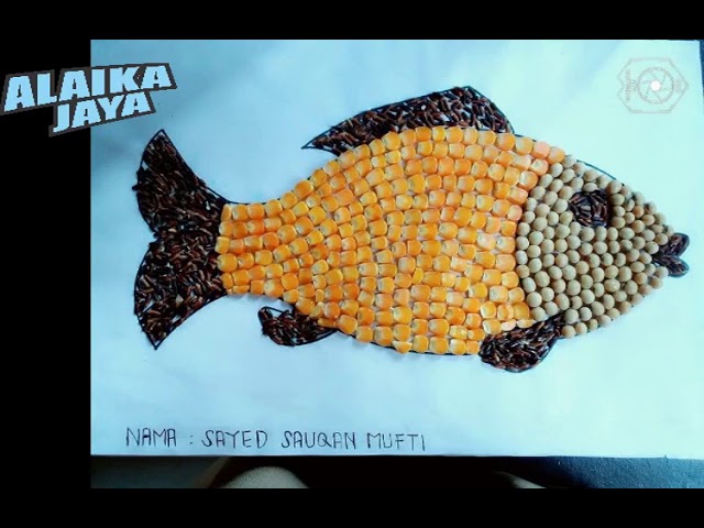 Kacang Hijau Kolase Ikan Dari Biji Bijian - Rahman Gambar
