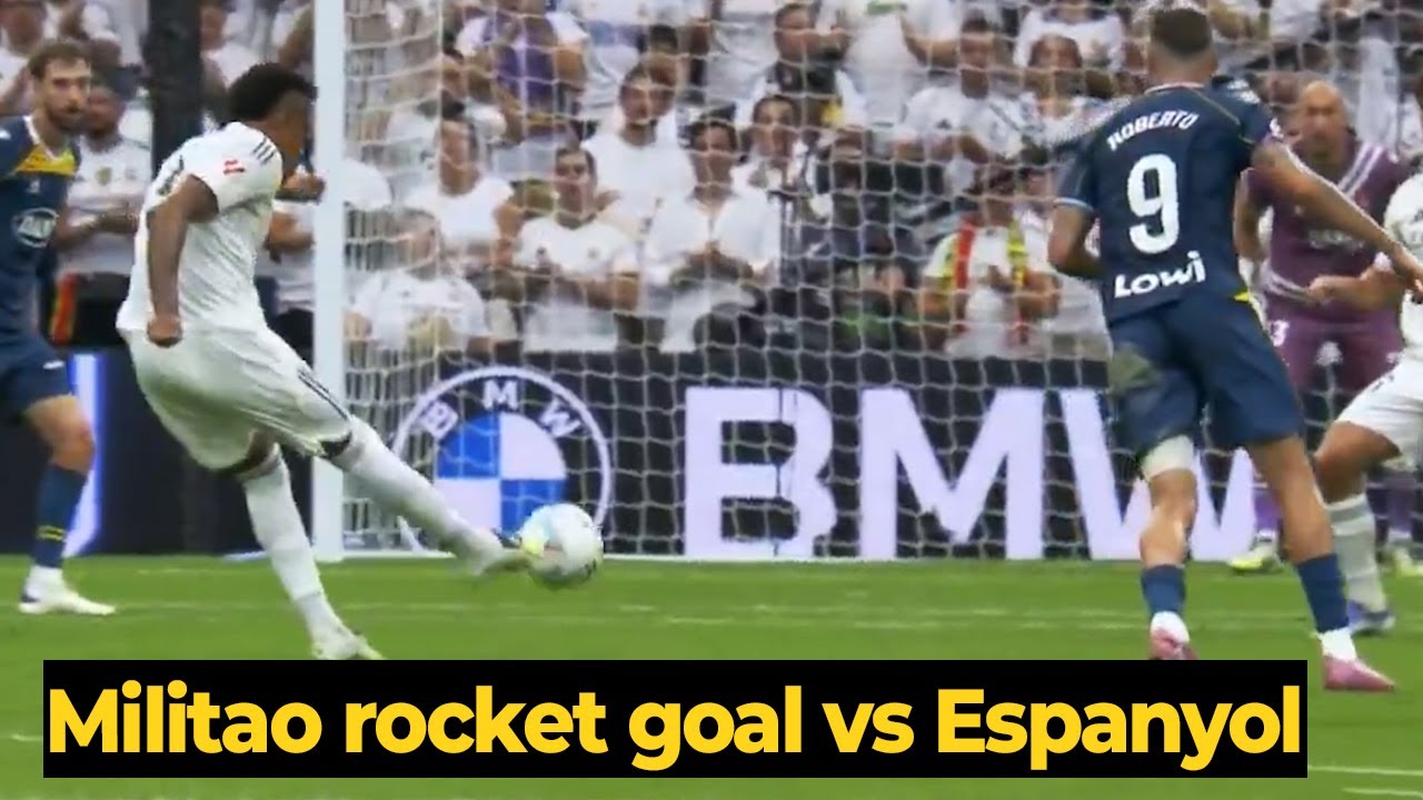 [полное видео] Эдер Милитао забил мощный гол с 31 метра в ворота «Эспаньола»