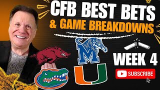 Best College Football Week 4 Best Bets | Arkansas vs Memphis | Florida vs Miami | CFB Week 4 Picks