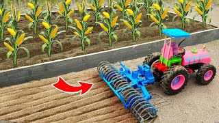Top diy tractor making mini new style modern plough machine | diy grow & harvest corn farm | HP Mini