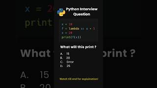 Day 35 | Python Interview Questions | Lambda Variable Scope🔥#python #coding #shorts