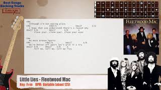 🎻 Little Lies - Fleetwood Mac Bass Backing Track with chords and lyrics