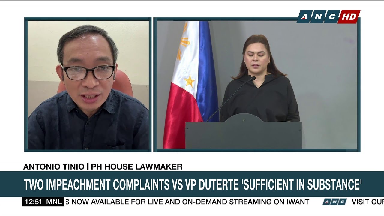 Tinio almost certain VP Sara will raise impeachment proceedings issues to SC anew | ANC