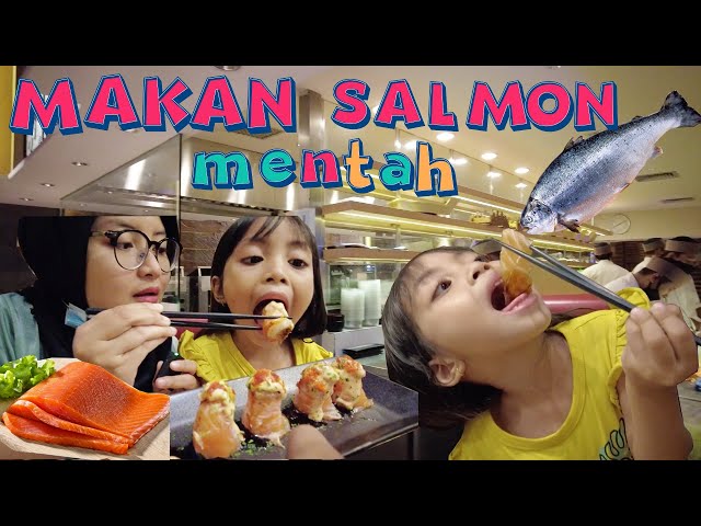 LEIKA MAKAN SALMON MENTAH!! SAKIT PERUT KAH?? class=