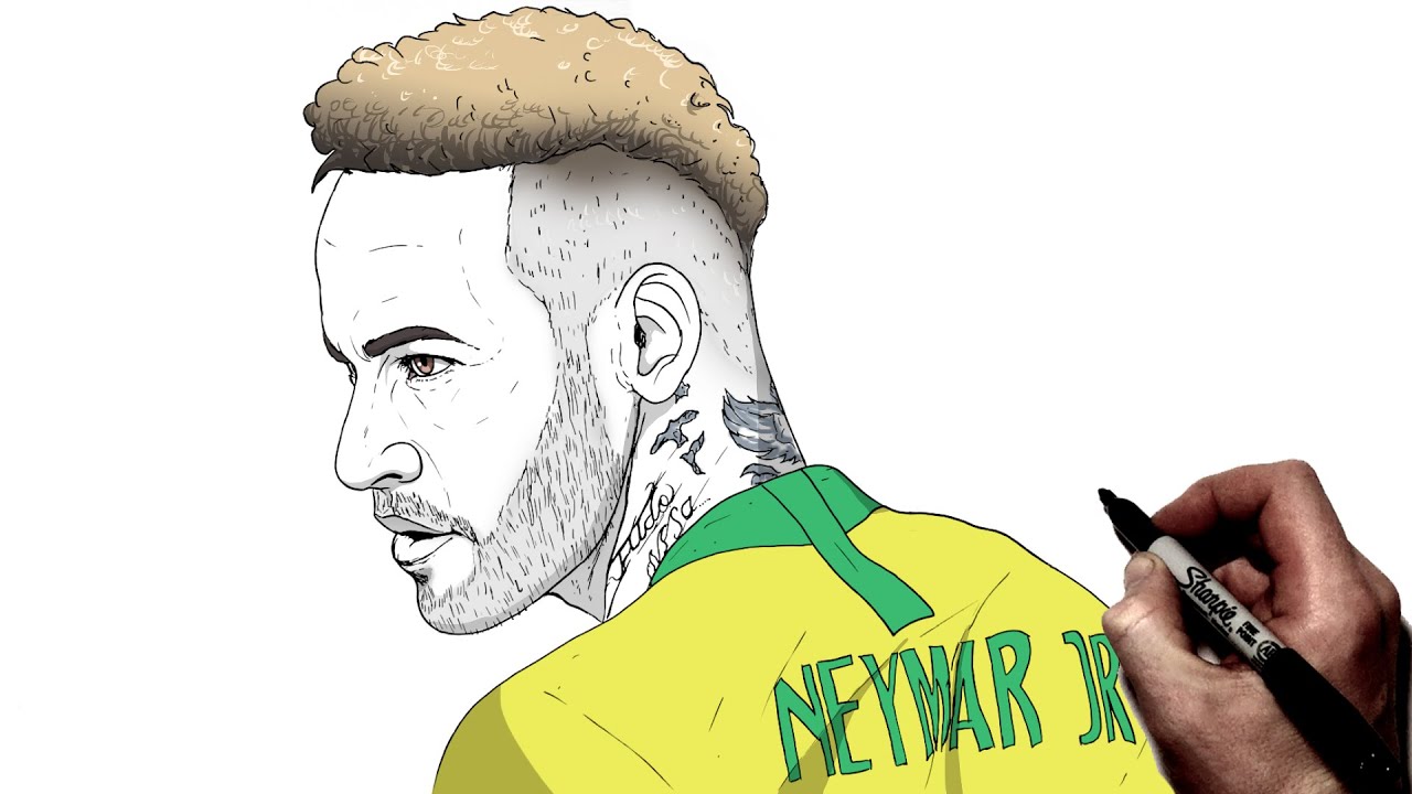 Drawing Of Neymar Junior In Size Ansi B In Drawing Neymar | Hot Sex Picture