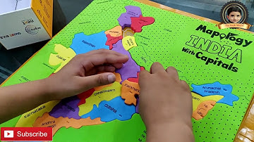 Map of India with Indian States and Capitals भारत के राज्य व राजधानी #theIneshWorld The Inesh World