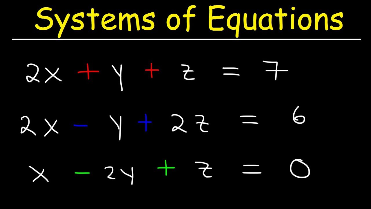 Solving Systems of Equations With 3 Variables & Word Problems