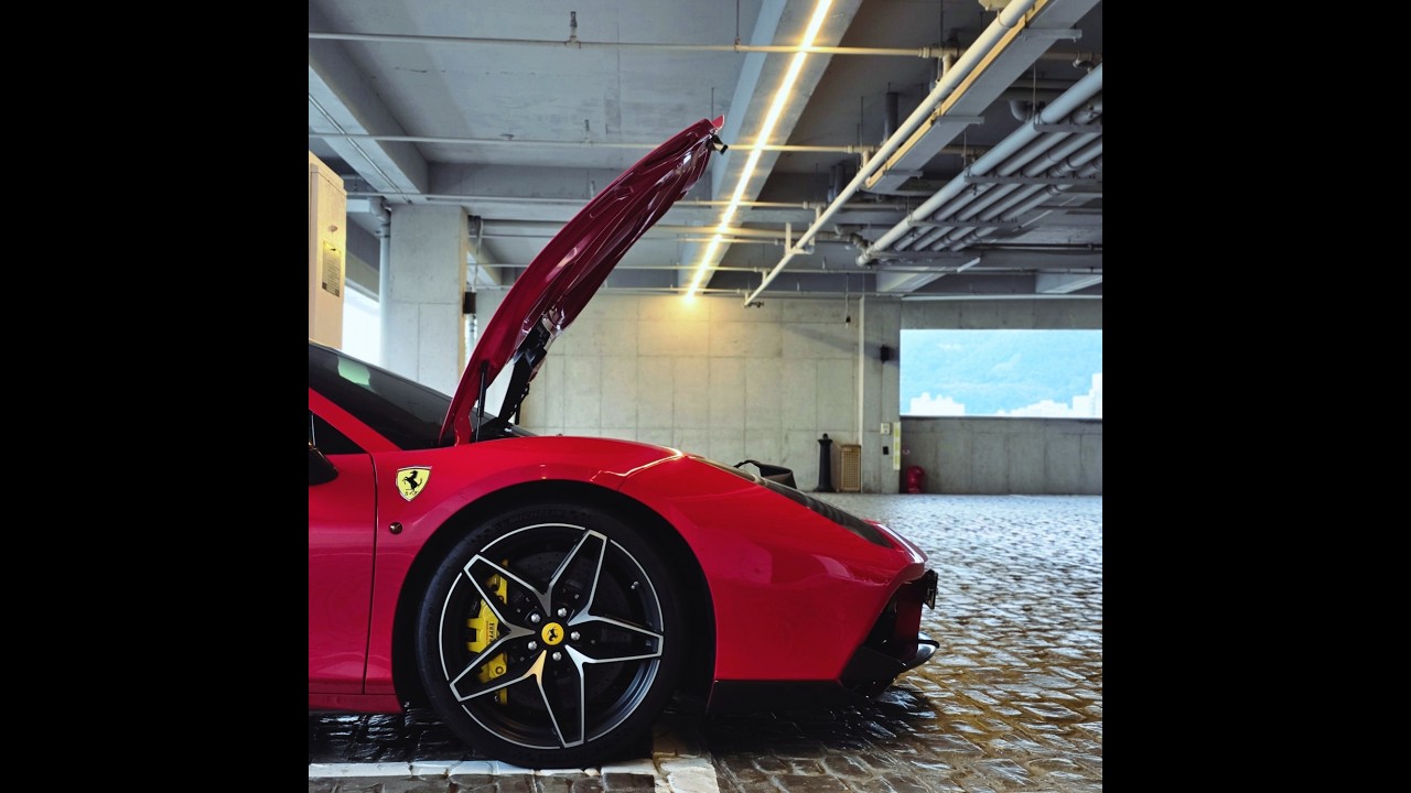 페라리 488 Spider 방전 드라이브 4K