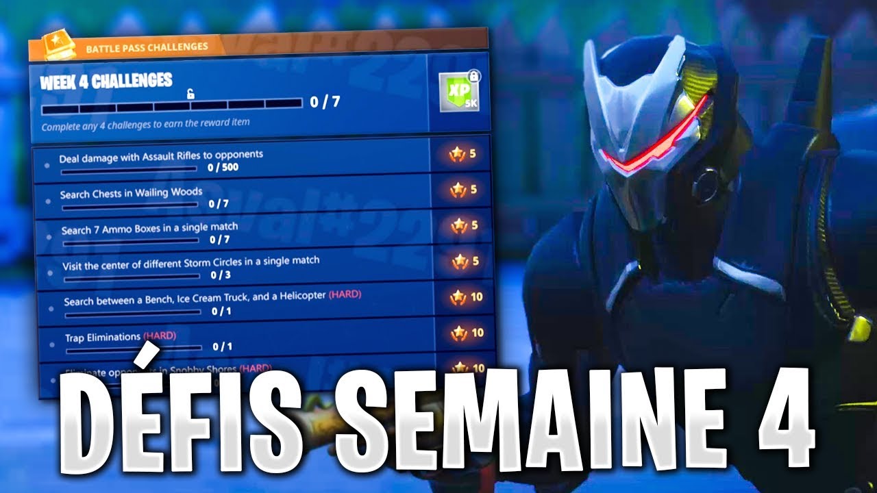 liste des defis de la semaine 4 saison 4 de fortnite battle royale - defi de la semaine 4 fortnite