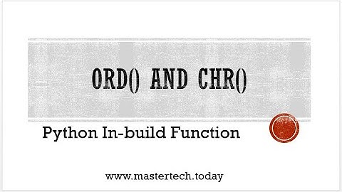 ord() and chr() Function in Python (In Hindi)