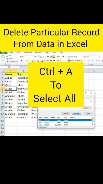 Delete particular record from data in excel #youtube #youtubeshorts # ...
