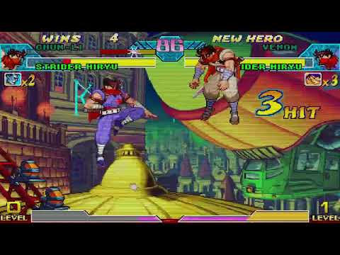Marvel vs. Capcom - Chun-Li, Strider Hiryu vs. Red Venom, Strider Hiryu 2