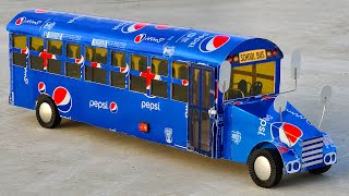 Make An Amazing School Bus With Pepsi Cans - Cars At Home