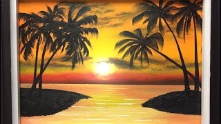 #71. how to paint a palm sunset (acrylic)