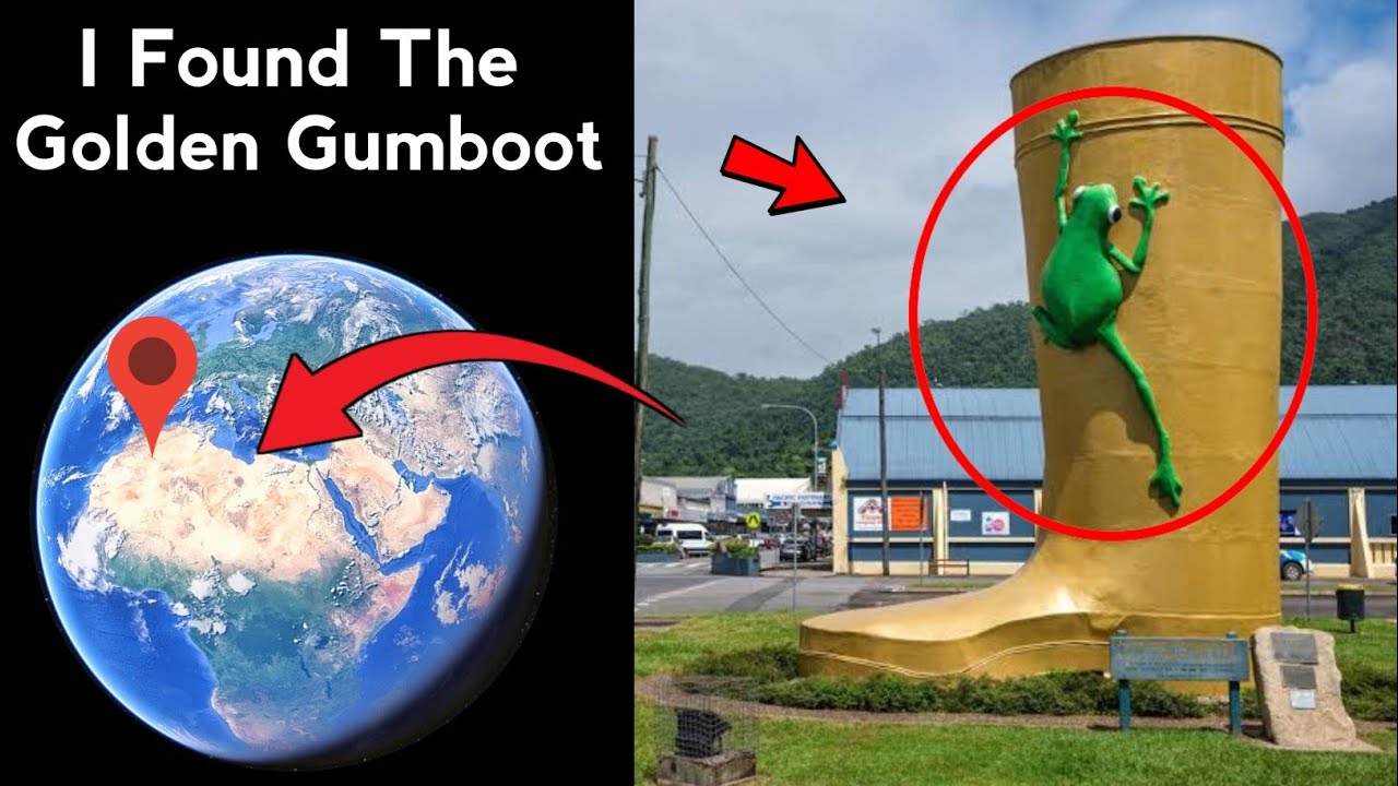 I Found Golden Gumboot Sculpture in Real Life On Google Earth and Google Maps😰! 