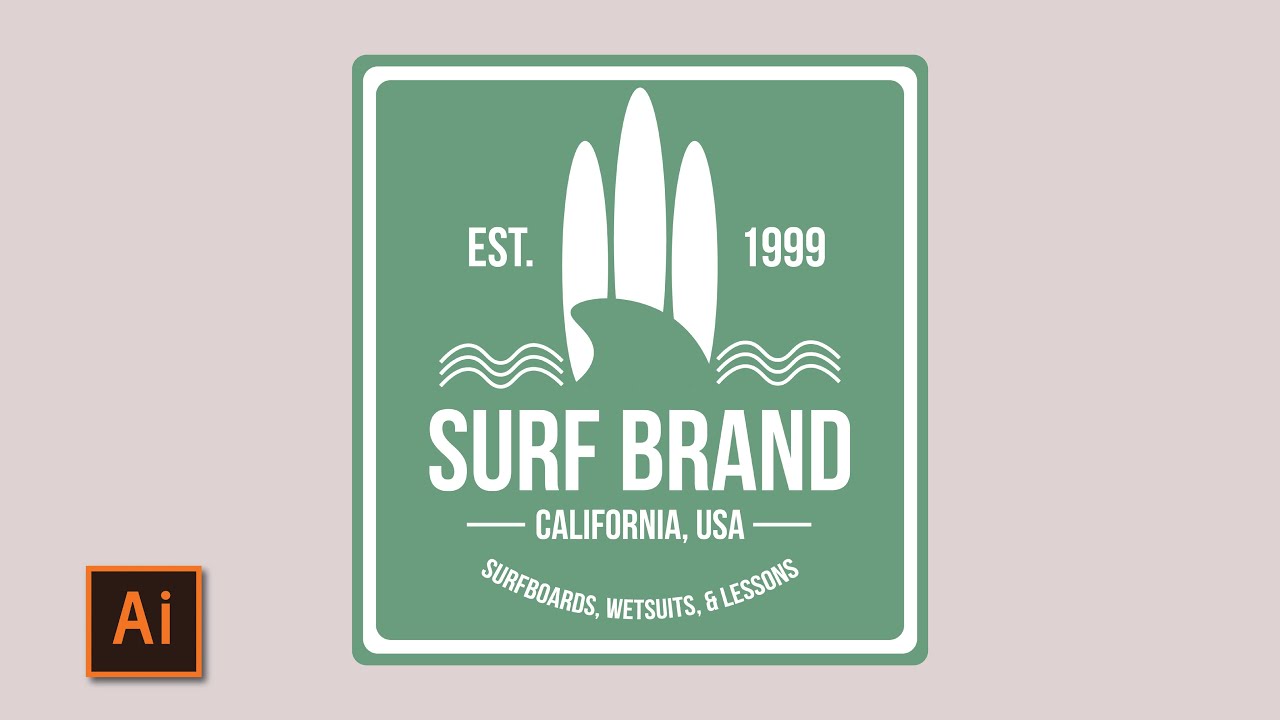 illustrator tutorial vintage surf