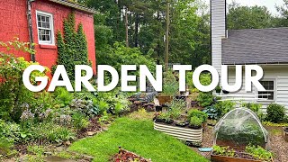 Homestead Garden Tour | Planting Updates | Raised Bed Gardening | Cute Flower Garden | Seedlings
