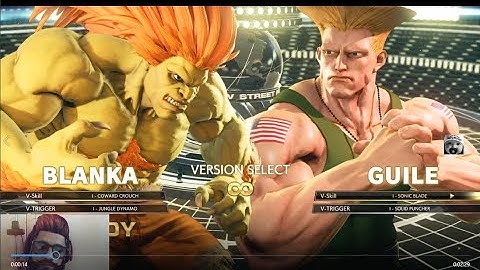 Blanka (Nostalgia) vs Guile (Story) Street Fighter V - Very Hard Mode | PC And PS4