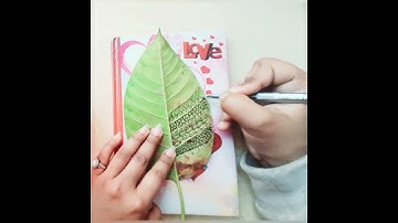 zentangle art on leaf 😱👀 #shorts#satisfying #creative #viral #painting