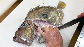Japon sokak yemeği - Dülger Balığı sashimi balık yahnisi Okinava Deniz ürünleri Japonya