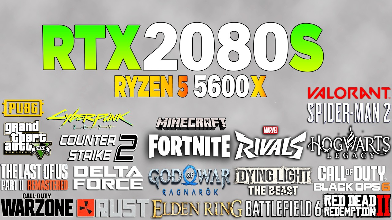 【5%offクーポン配布期間】RTX 2080super RTX 2080 Super + Ryzen 5 5600x - Test in 21 Games - YouTube