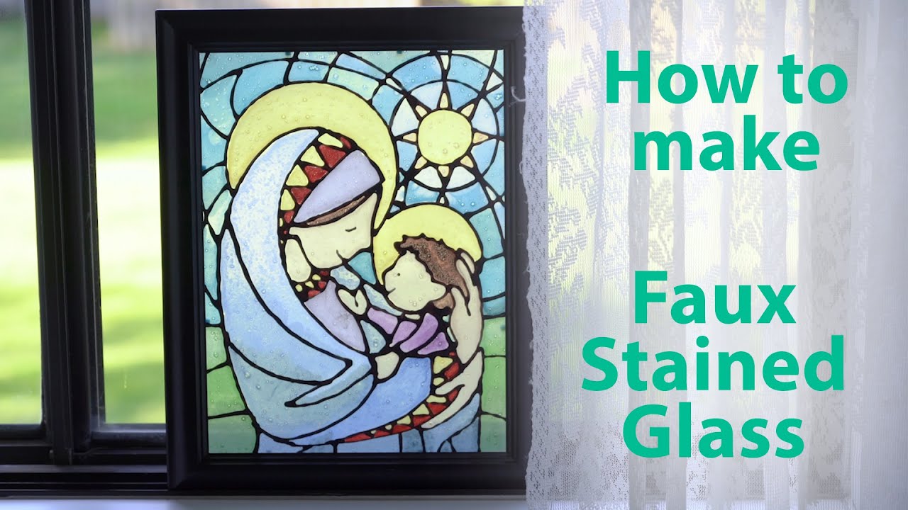 How to Make Stunning Faux Stained Glass With Just Glue and Paint