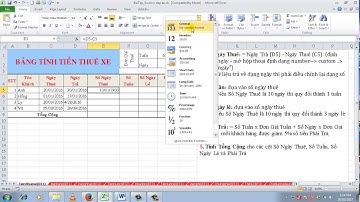 Bảng tính tiền thuê xe - trên Excel