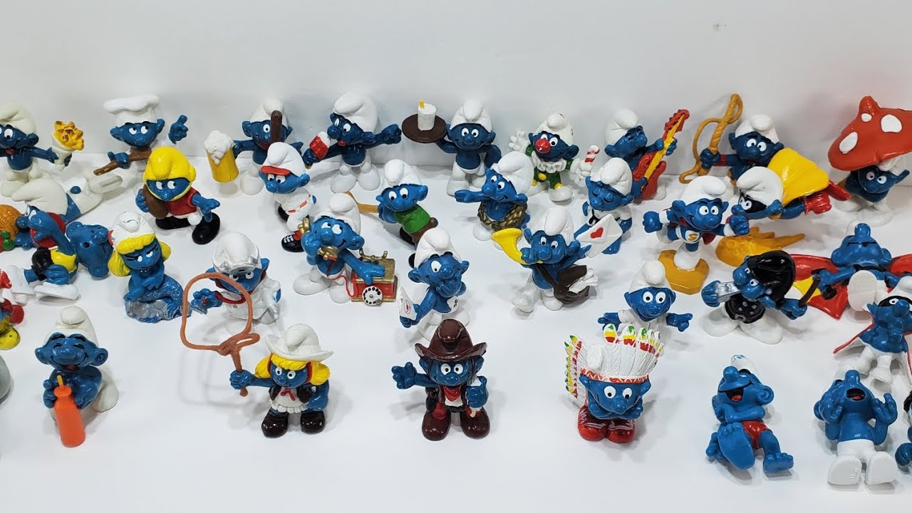 Vintage Smurfs Figures From 1970s & 1980s Peyo Schleich Lot of 36