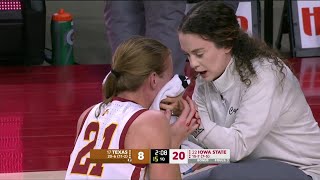 HEAD To FACE Collision, Donarski Leaves Game Bloody | #22 Iowa State Cyclones vs #17 Texas Longhorns